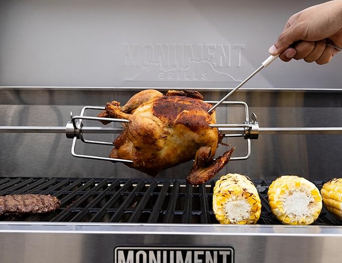 Monument Grills 6-Burner Convertible Natural Gas Smart bbq Grill Stainless Steel Denali 605 with Rotisserie Kit (Without Conversion Kit)