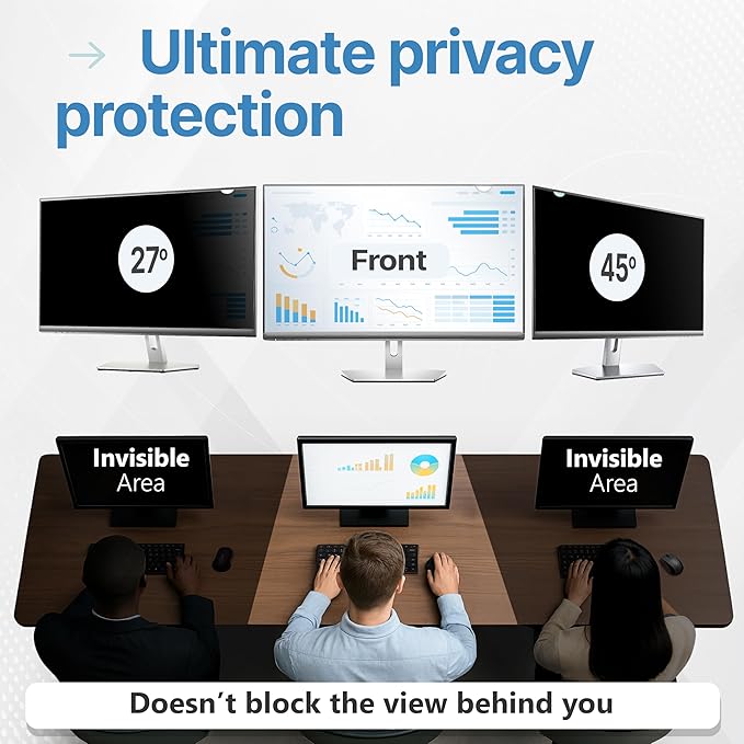 VINTEZ [2 Pack] 23.6 Inch 16:9 Privacy Screen for Computer Monitor and Laptop - Anti Glare Protector Film Blue Light Filter Eye Protection - Computer Screen Privacy Shield