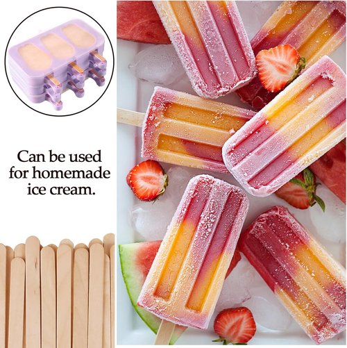KTOJOY Craft Sticks - 200 Pcs Natural Wood Ice Cream & Popsicle Sticks | 4.5 Inch Length for DIY Crafts