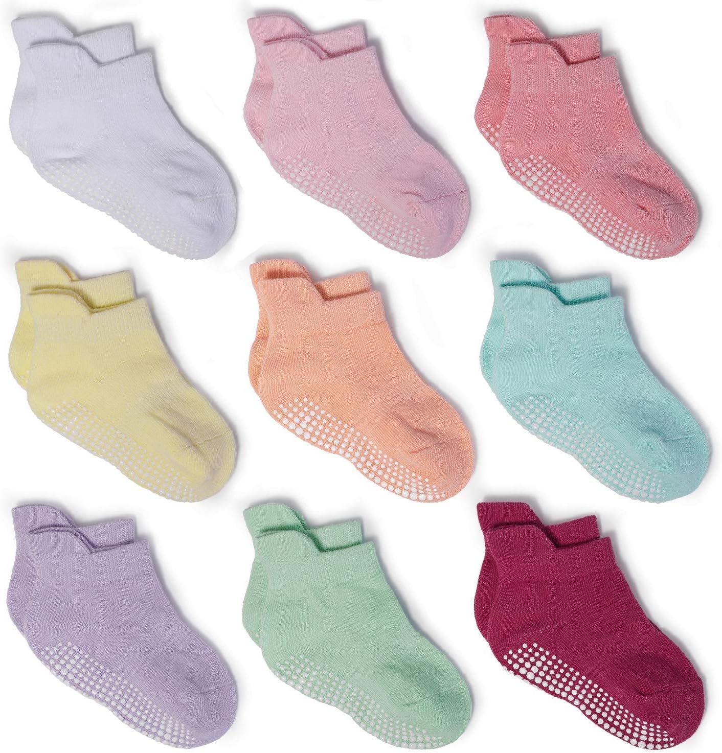 Zaples Baby Non-Slip Grip Ankle Socks - Comfortable Non-Skid Soles for Infants & Toddlers