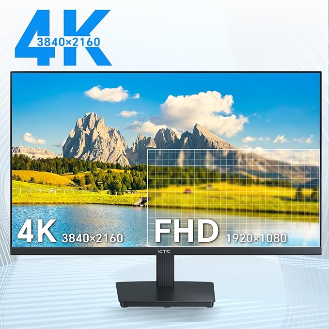 KTC 27 Inch 4K UHD Computer Monitor, IPS 3840×2160 Monitor with HDR400, DCI-P3 95%, 1.07 Billion Colors, HDMI DisplayPort, 60Hz PC Monitor, H27P27