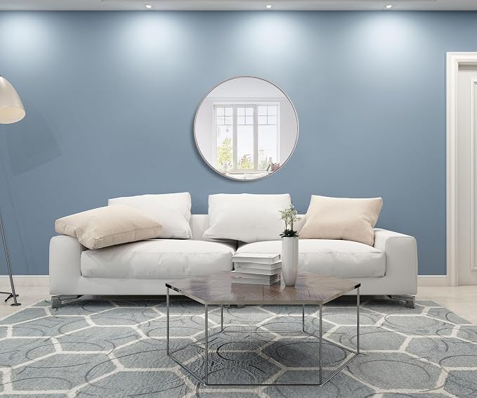 Elegant Decor Eternity 36" Round Metal Frame Mirror in Black