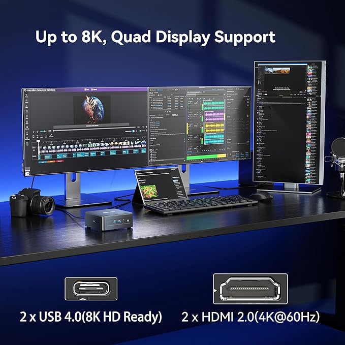 GEEKOM IT15, The Most Powerful AI Mini PC with Intel Ultra 9 285H(15th Gen) 99 Tops | 32GB DDR5, 2TB SSD | Arc 140T GPU | WiFi 7, 8K Quad Display, Win11 Pro, Video Editing, Coding, and Multitasking