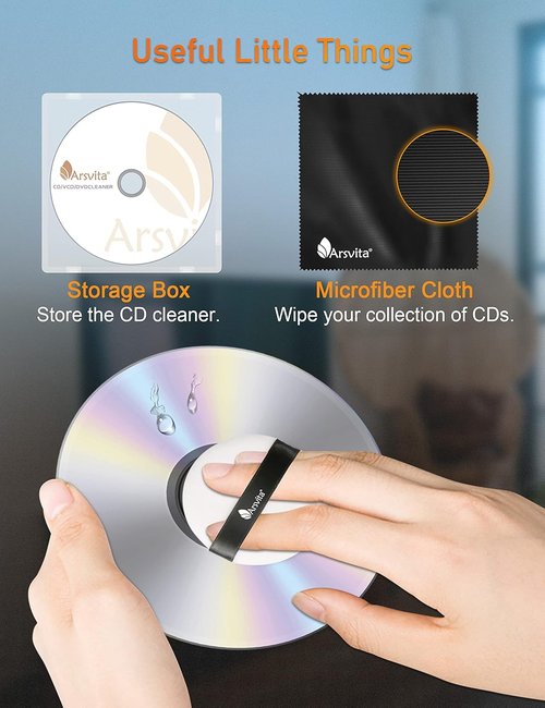 Arsvita Laser Lens Cleaner Disc Set - Safe & Effective Cleaning for CD/VCD/DVD Players | ARCD-04