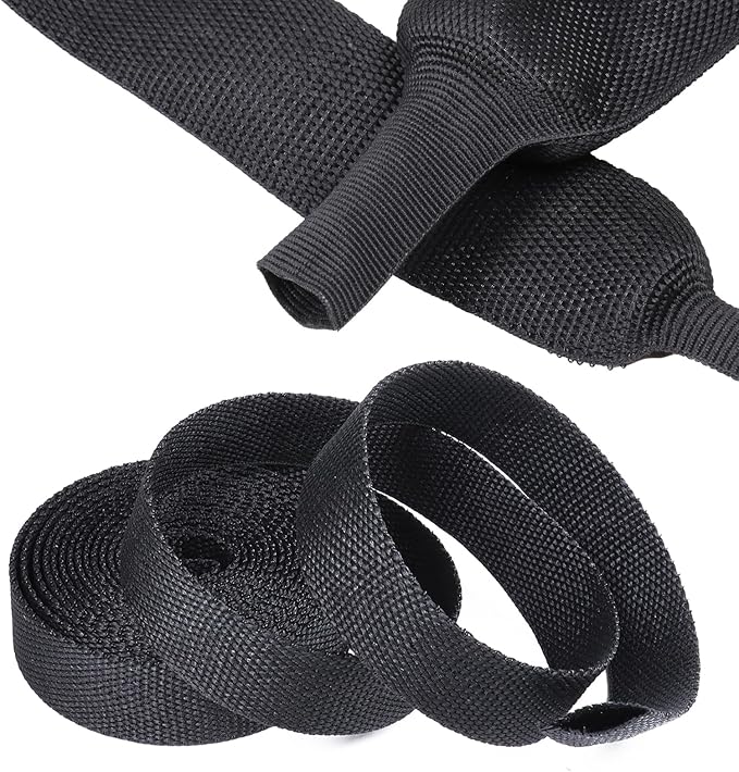 2 in 1 Heat Shrink Braided Sleeving Fabric Tubing-Ideal fit Irregular Shape Hose/Cable/Wire (1"(25mm), 14FT)