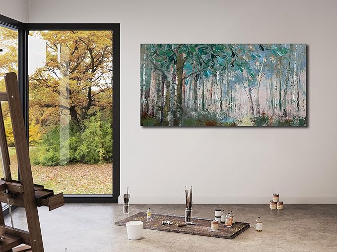 Ardemy Tree Canvas Wall Art Forest Pictures Wall Decor Nature Painting Abstract Wall Art for Living Room Artwork Bedroom kitchen Dining Room Home Office, 40"x20"