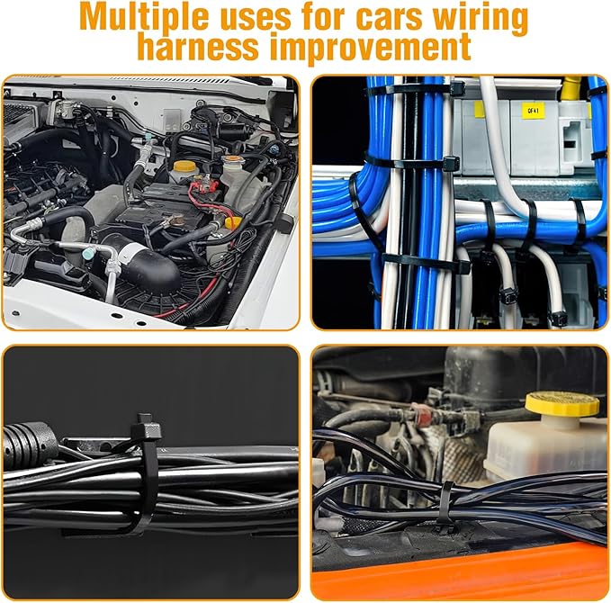 GOOACC Push Mount Cable Zip Ties Heavy Duty Nylon Push Mount 4 Popular Sizes Self Locking Cable Strap Assortment for Indoor Outdoor Wire Tying Construction Auto ect. -120 Pcs