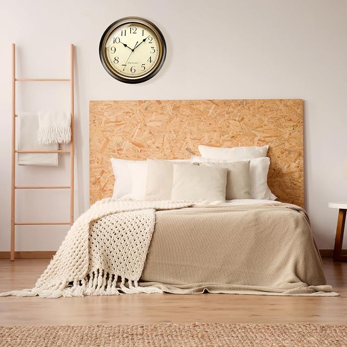 Plumeet Small Metal Wall Clock, 10'' Non Ticking Classic Silent Iron Wall Clocks Decorative Kitchen Living Room Bedroom, Arabic Numerals, Battery Operated (10'', Brown)