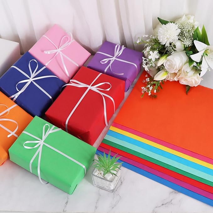 BEISHIDA Colored Tissue Paper Bulk-20 Colors, Multicolor Wrapping Tissue Paper for Gift Bags, 14 x 20 Inch Gift Wrap for Birthday Wedding Graduation DIY Crafts Holiday Flowers(100 Sheets)