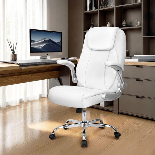 NEO CHAIR Ergonomic Office Gaming Chair - High Back Support, Adjustable Height, White PU Leather