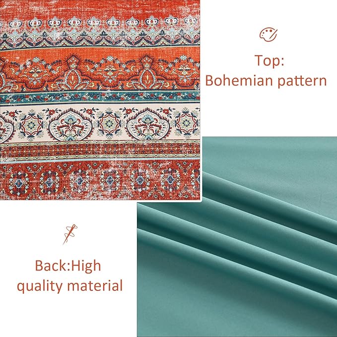Cottolester Boho King Size Comforter Set 8 Pieces,Terracotta Comforter Bohemian Striped Bed in A Bag, Soft Microfiber Bedding Set for All Seasons
