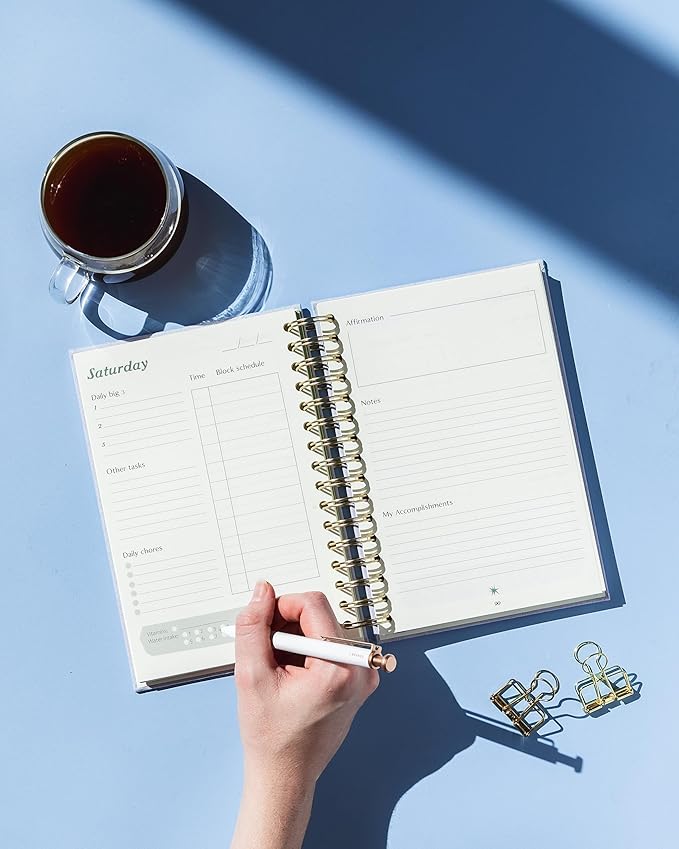 The ADHD Planner - Undated Daily Weekly Schedule Organizer Journal for Disorganized People - Habit Tracker Record Emotions & Mood - Academic Goals - Structure & Focus for Adults Brains (Spiral)