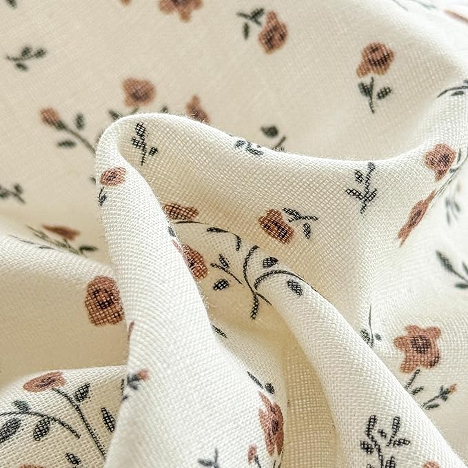 EAVD Garden Style Small Floral Duvet Cover Twin Size Soft 100% Cotton Muslin Bedding Set with Floral Print Fresh Cottagecore Botanical Pattern Duvet Cover with Zipper Closure