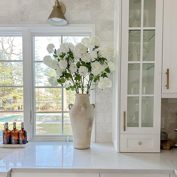 Afloral Faux Snowball Hydrangea in Crisp White - 43.5"