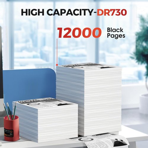 Brother DR730 Compatible Drum Replacement - High-Quality Printing for MFC-L2750DW & More | 2 Pack, Black