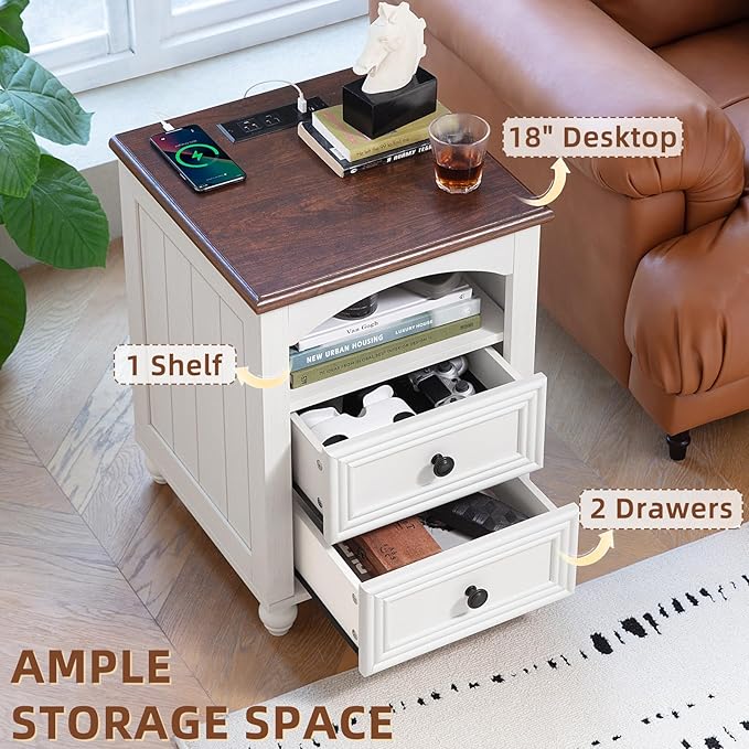 Dressers & Night Stand Set of 3, Wood 54" Wide Dresser & 18" Charging Station Chest of Drawers, Roman Column 2 Drawer Nightstand Set of 2, Bedroom Furniture Dresser Suites for Home Living Room Hallway