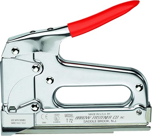Arrow T72 Heavy-Duty Wire Staple Gun - Manual Tool for Installing Telecommunications Cables