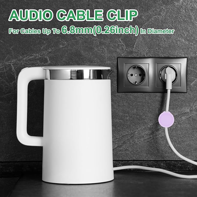 PATIKIL Cable Organizer Holder, 3 Pcs Magnetic Spring Desk Cable Management Clips Adhesive Cord Holder Keeper for Office Desktop Wall Car, Purple
