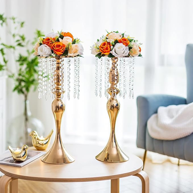 Flower Centerpieces for Wedding Tables: Wedding Table Decorations Orange Flower Balls Centerpieces for Engagement Cerebration Party Center Pieces 6 Packs