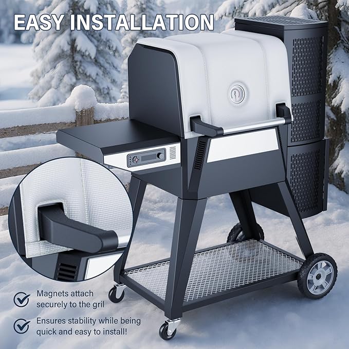 Grill Thermal Insulated Blanket for Masterbuilt Gravity Series 560 Charcoal Grill, fits MB20080220 Gravity Series Grill Smoker Insulation Blanket for Winter Cooking