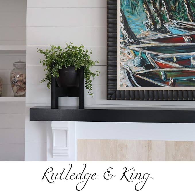 Rutledge & King Mid Century Plant Stand - Modern Plant Stand - Indoor Plant Stand - Wooden Plant Stand - Plant Holder (Small, Aberdeen/Black)