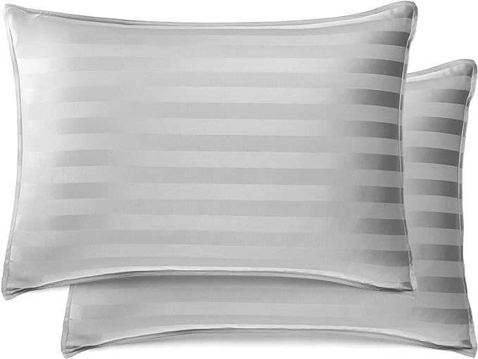 Pure Bamboo Full Sheets, Genuine 100% Organic Viscose Derived from Bamboo Bed Sheet Set, Luxuriously Soft & Cooling, Double Stitching, 2 Year Quality Promise (Full, Jacquard Silver)