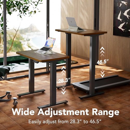 HUANUO Electric Standing Desk - Adjustable Height with 4 Memory Settings | 32" Black Walnut for Home Office