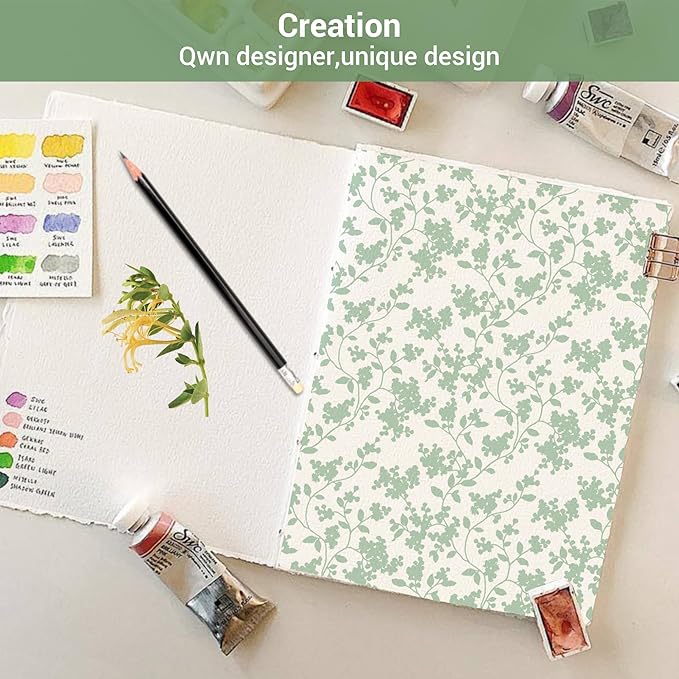 Softan King Sheet Set Green Leaves Bedding Sheets Printed Sheets - 4 Piece Soft Microfiber Botanical Patterned Fitted Sheet with 15" Deep Pocket
