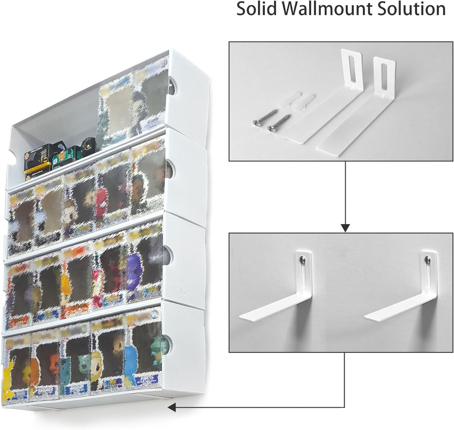 Skiennix Display Case for 4" Funko Pops - Stackable Organizer Shelf with Protective Sleeves | Wall-Mountable Box (5 Pops x 4 Pack)