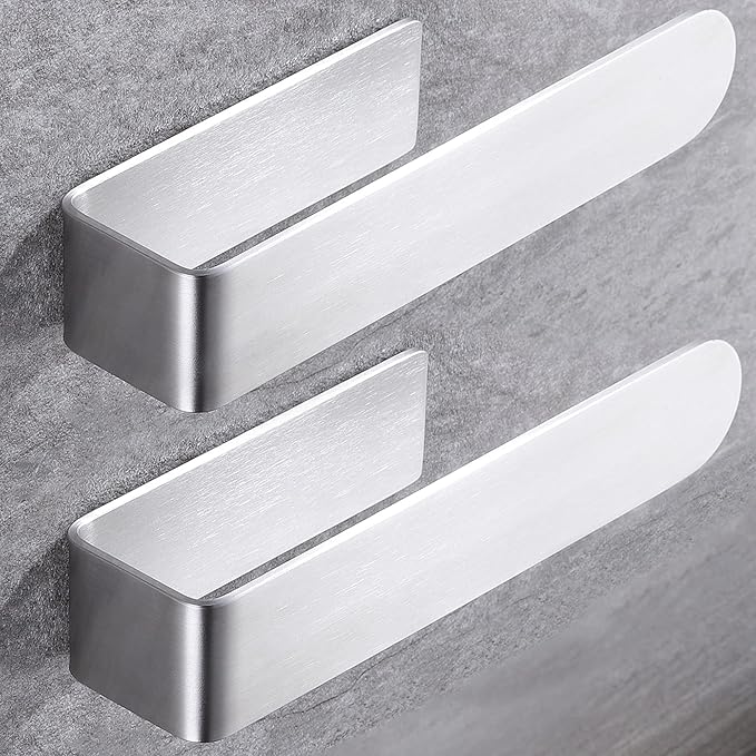Taozun Hand Towel Holder/Towel Bar - Self Adhesive Hand Towel Rack Stainless Steel Towel Ring for Bathroom Kitchen, 2 Packs