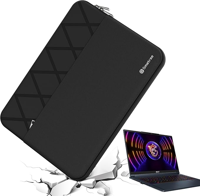 Smatree 16 inch Laptop Sleeve for MSI Stealth 16/16 AI, Crosshair 16, CreatorPro M16 HX/16 AI Studio, Creator M16 HX, Protective Laptop Case with Accessory Pocket, YKK Zipper, Shockproof Design (E601)