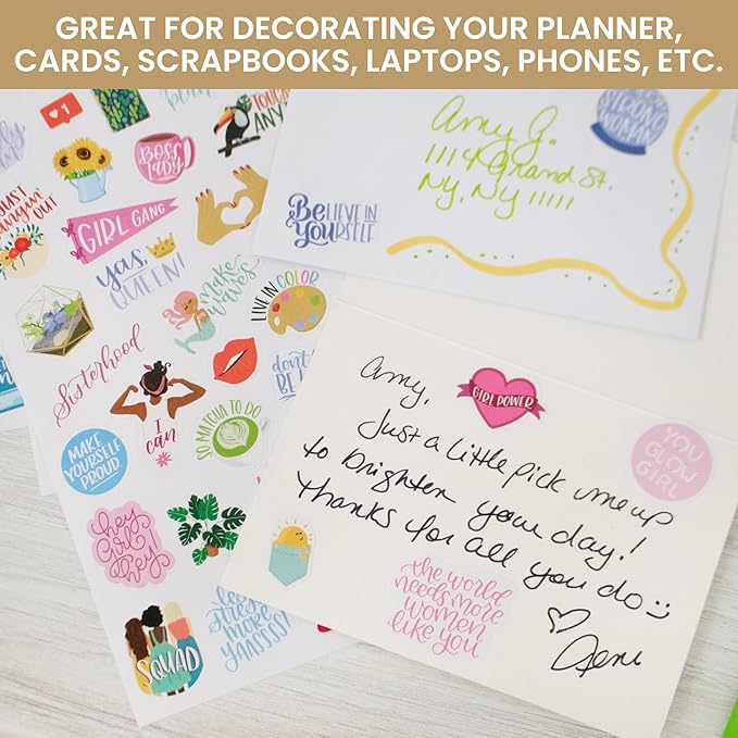 bloom daily planners Female Empowerment Planner Stickers - Variety Pack for Planning, Decorating, & Scrapbooking - 6 Sheets / 205 Girl Power Themed Stickers
