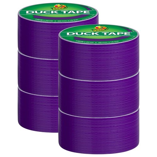 Duck Brand Color Duct Tape - 6-Roll Set in Vibrant Purple for Creative Projects and Repairs
