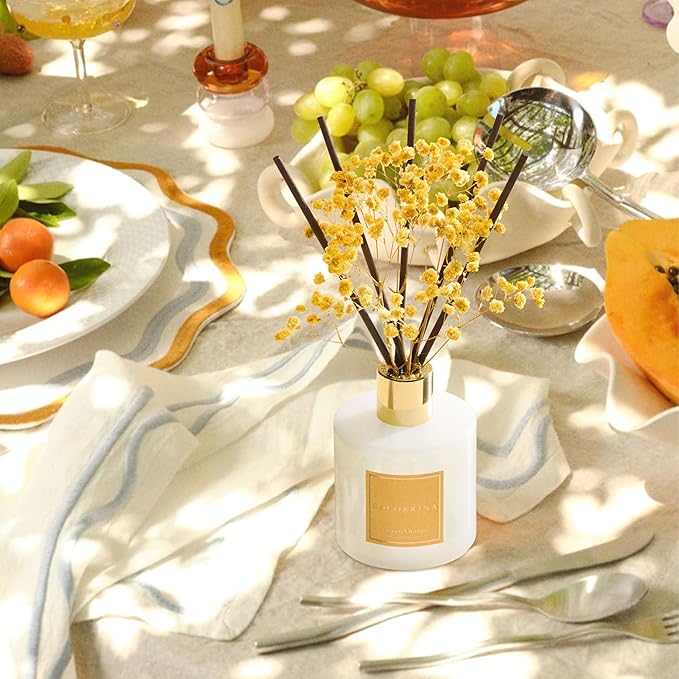 COCORRÍNA Reed Diffuser - Tuscan Orange 6.7 fl oz Reed Diffuser with Sticks, Home Bedrrom Bathroom Shelf Decor