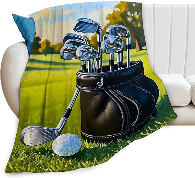Golf Blanket for Boys Golfing Sport Throw Blanket Soft Cozy Fleece Fuzzy Stuffed Plush Flannel Gifts for Girls Women Kids Adults 40''x50''