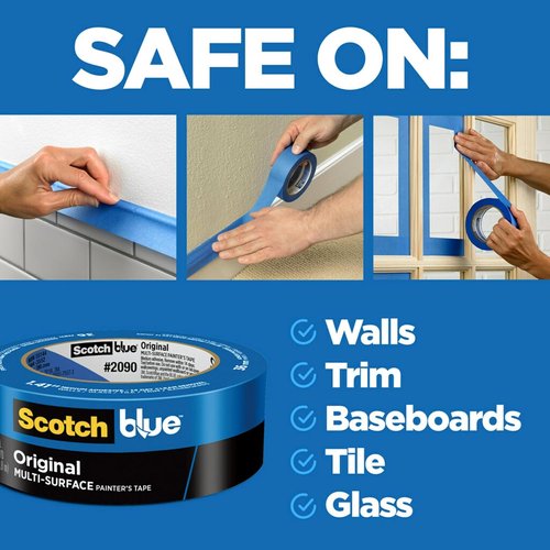 ScotchBlue™ Painter's Tape - 1" x 60 Yd for Clean Edges and Easy Application