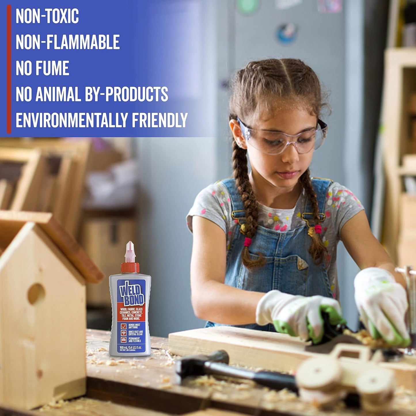 Weldbond Multi-Surface Strong Glue - Fast Drying Heavy Duty Adhesive for Wood, Tile, Glass & More - 5.4oz (160ml)