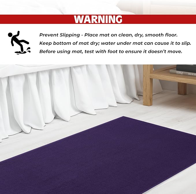 Cotton Paradise 100% Cotton Turkish Bathmat Rug, Soft Absorbent Quick Dry Non Slip, 17x24 Bathmat Rug, Violet Purple