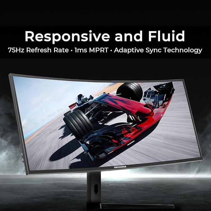 Deco Gear 40” 5K UltraWide Monitor (5120×2160), IPS, HDR10, 21:9, 100% sRGB / 96% DCI-P3, USB-C, HDMI, DP, PIP/PBP, Adaptive Sync - Pro Color Accuracy for Creators & Multitasking - American Seller