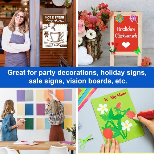 ROOKEA Poster Board - Colorful 11.7x16.5 Inch Bulk Pack for Vision Boards & Craft Projects