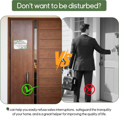Regine Switzerland No Soliciting Sign - Elegant Self-Adhesive Door Sticker | 5.9" x 3.9" for Home & Office