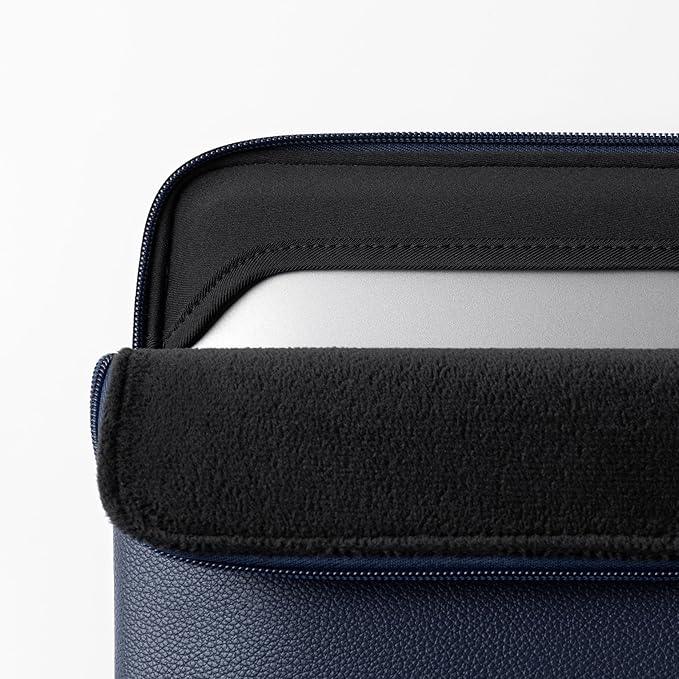 Comfyable Leather Laptop Sleeve Compatible with 16 Inch MacBook Pro M4 2024 & 15 Inch MacBook Air M4 M3 M2 2025, Blue