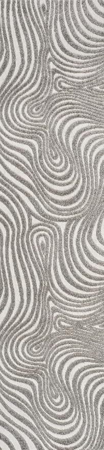 JONATHAN Y Maribo High-Low Abstract Striped Gray/Ivory 2x10 Indoor/Outdoor Runner Rug, Pet Friendly, Non-Shedding, Stain Resistant, Easy-Cleaning for Backyard, Patio (SCN103B-210)