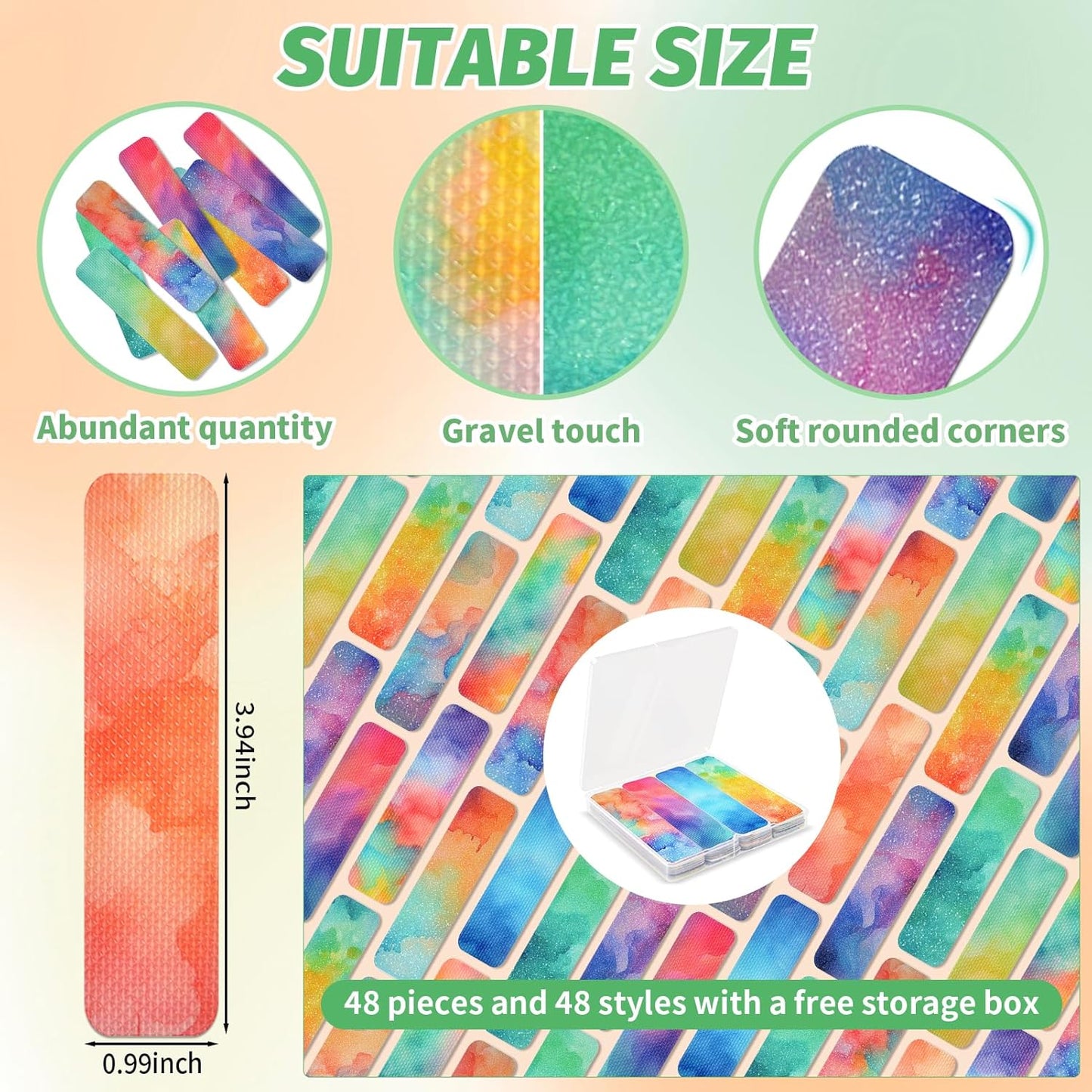Skiennix Calm Anxiety Sensory Stickers - 48 Textured Strips with Storage Box for Stress Relief | Cloud Style