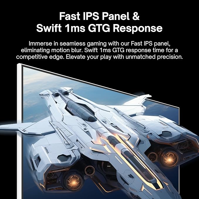 Pixio PX248 Wave White 24 inch 200Hz Refresh Rate FHD 1080p Resolution Fast IPS Panel 1ms GTG Response Time Built-in Speakers Gaming Monitor with Adaptive Sync