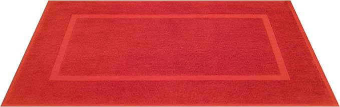 Cotton Paradise 100% Cotton Turkish Bathmat Set, Soft Absorbent Quick Dry, 2 Piece 20x34 Bathmat Floor Set, Red
