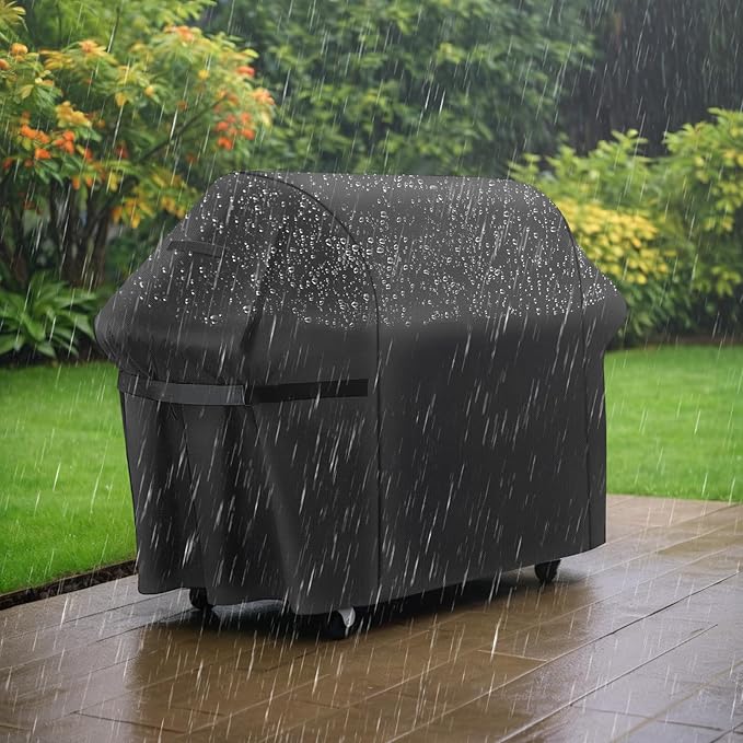 LBTING Grill Cover, 75-inch Heavy Duty 300D Oxford Waterproof Windproof UV Resistant BBQ Gas Grill Cover for Outdoor Barbecue Fit Most Brands Weber, Brinkmann, Char Broil, Holland