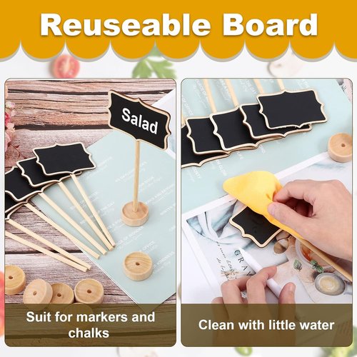 Skiennix 20Pcs Mini Chalkboard Signs - Versatile Food Labels for Parties & Events | Small Rectangle Design