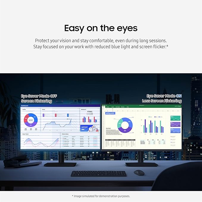 Samsung 22” (S40GD) Borderless Business Monitor with IPS Panel, 100Hz Refresh Rate, Eye Saver Mode, Ergonomic Design, Game Picture Mode, LS22D402GANXGO