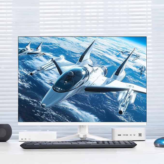 CRUA 28 Inch White Monitor, 4K UHD+ 3840×2560 IPS 60Hz Computer Monitors, 15:10 Aspect Ratio, 120% sRGB 10-Bit Color, Support FreeSync, Built-in Speakers, USB Type-C, HDMI 2.0 & DP 1.4, Wall Mountable